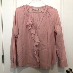 ⭐️ FINAL CALL/ DONATING SOON - Loft Pink Ruffle Blouse